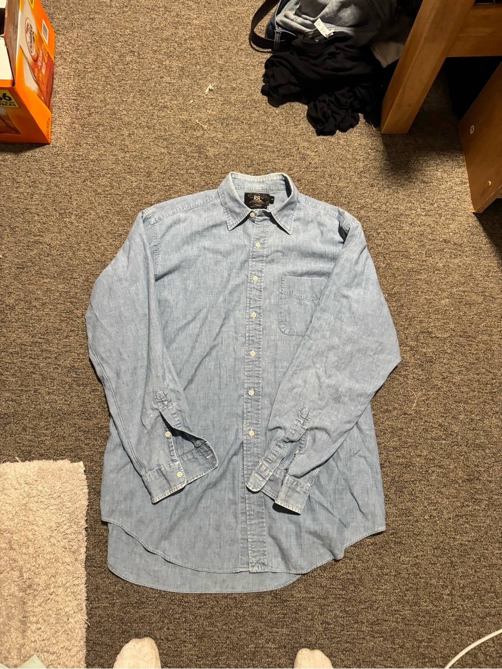 RRL Ralph Lauren Men’s Chambray Button Down Size XL
